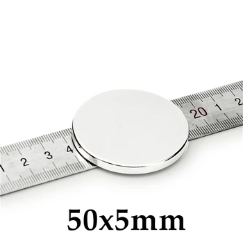 1-10pcs 50x5mm Magnet Malé Okrúhle Magnet Silné magnety Vzácnych Zemín Neodýmu Magnet 50*5mm