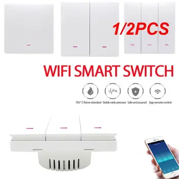 1/2KS 2Gang Smart WiFi Svetelný Spínač Tlačidlo Tuya APLIKÁCIU Diaľkové Ovládanie Smart Home Automation Pracuje S Alexa Asistent