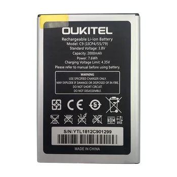 100% Originálne 2000mAh Oukitel C9 Kvalitné Batérie Pre Oukitel C 9 Li-ion Výmena Smartphone Batterie kontakty batérie