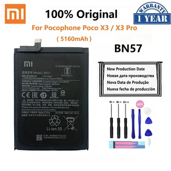 100% Pôvodný Xiao mi BN57 5160mAh Batérie Telefónu Pre Xiao Pocophone X3 Poco X3 Pro Náhradné Batérie Bateria
