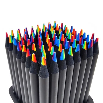 12pcs pastel 7 Farieb Sústredné Gradient Rainbow Ceruzky, Farebné Pastelky, Ceruzky Nastaviť lacné kawaii papiernictvo Umenie Maľba Kresba