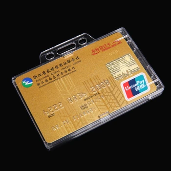 1pc Jasne Viditeľné Plastové ID Kreditnej Karty Držiteľ Horizont Vertikálne Karty Chrániť Kryt Študentov, Zamestnancov Držiteľa Karty Kancelárske potreby