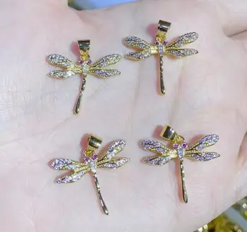1pcs dragonfly Micro Pave CZ Kúzlo Dizajnér Prívesok Diy Náhrdelník Prívesky, Šperky, Takže fdg4d