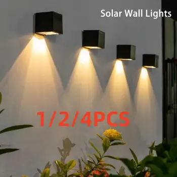 2/4PCS LED Solárne Svetlo Vonkajšie Záhrade na Námestí Nástenné Svietidlo Slnečné svetlo Senzora Nepremokavé Nádvorie Dvore Balkón Plot, Dekorácie, Lampy