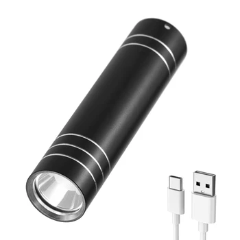 2 ks Mini Baterka USB Nabíjateľné Super Jasné LED Baterka Pochodeň Svetla pre Outdoor Camping Čítanie Psa Chôdzi
