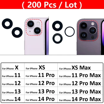 200Pcs Originálne zadné Zadné Sklo Objektívu Fotoaparátu S Ahesive Nálepka Pre iPhone 6 6 7 8 Plus X XR XS 11 12 13 14 Pro Max Plus Mini