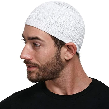 2021 Nové Pletené Modlitba Klobúky Moslimských Mužov Čiapočku Homme Islamskej Ramadánu Židovský Klobúk Muž Zimné Žena Spp Mužov Headdress