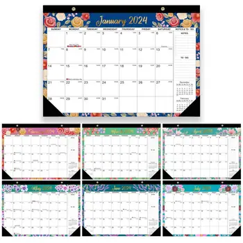 2024 Kalendár Mesačný Kalendár 2024 Nástenné Kalendáre s ozdobná šnúrka na uniforme Odolné Mesačné Plánovači Zoznamy úloh, Nový Rok pre Organizácie