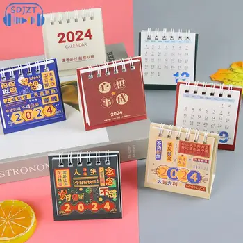 2024 Mini Stolový Kalendár Kancelárske Školské Potreby Kalendár Stolový Rekordnom Čase Kalendár Mesačný Plánovač Stôl Dekorácie, Doplnky