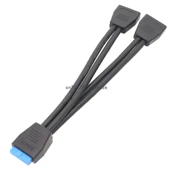 2Port USB3.0 Muž na základnej Doske 20kolíkový kábel Kábel Adaptéra 19Pin USB Predlžovací Kábel