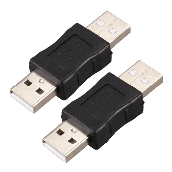 2X USB A Samec Samec Konektor, Adaptér, Čierna