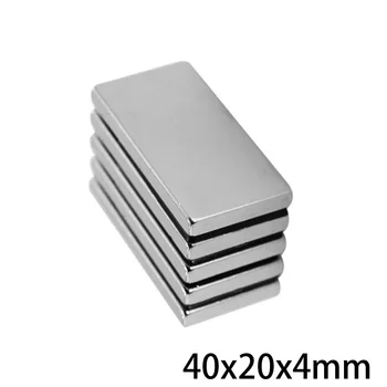 2~20PCS 40x20x4 mm Blok silných Magnetov Hrúbka 4 mm Neodýmu Magnet 40x20x4mm Silný Trvalý NdFeB Magnetmi 40*20*4 mm