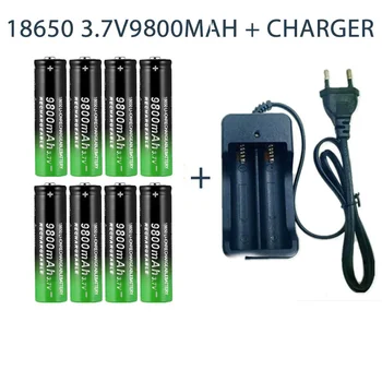3,7 V Li-ion Nabíjateľná Batéria Pre Baterku Pochodeň Batérie+Nabíjačka