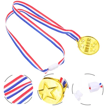 30 Ks detské Plastové Zlatá Medaila Deti Víťaz Medaily Ocenenia Polyester Zaujímavá Hračka Futbalovú Trofej