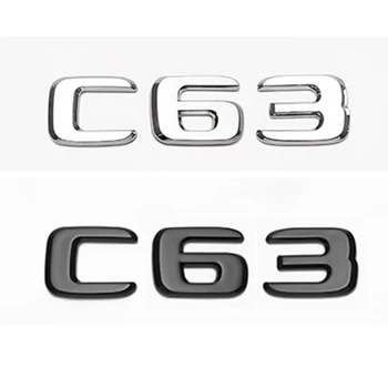 3D ABS Chrome Black C 63 Logo C63 Písmená Kufri Nápisy Na Mercedes Benz C63 AMG W205 W204 Znak Nálepky Príslušenstvo