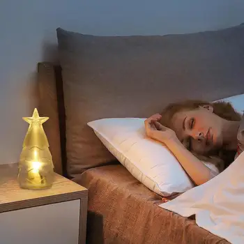 3D LED Malé Nočné Lampy, Vianočný Stromček, Stolná Lampa Vianočný Stromček Sklo Nočné Svetlo pre Domáce Dekorácie Nový Rok Party dodávky