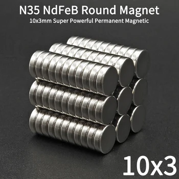 5-200Pcs 10x3 Neodýmu Magnet 10 mm x 3 mm NdFeB Kolo Super Silné Silné Permanentné Magnetické imanes Disk pre chladnička 10*3 mm