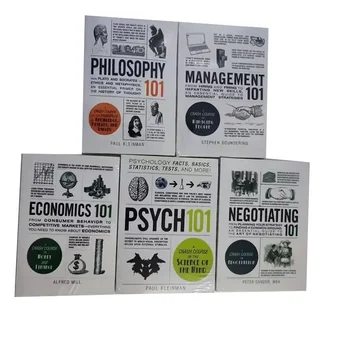 5 Kníh Nastaviť 101 Série Kniha pre Filozofie, Manažmentu,Ekonómie,Vyjednávanie,PSYCHO Knihy, Brožované Knihy v angličtine
