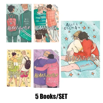 5 Kníh/set Heartstopper Series Objem 1-5 Knihy Nastaviť Alice Oseman Heartstopper Series Objem 1-5 Knihy Nastaviť Alice Oseman