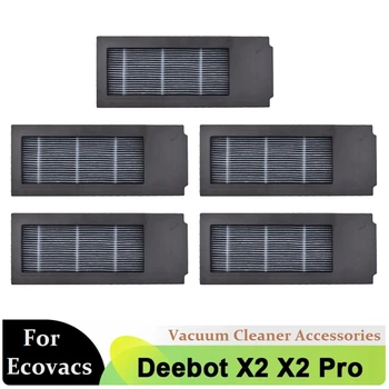 5 KS Hepa Filter Umývateľný Filter, Výmena Náhradných dielov, Čierne Pre Ecovacs Deebot X2 Omni / X2 Pro / X2 Robot Vysávač Príslušenstvo
