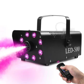 500W LED Dymu Stroj s 8PCS RGB 3 v 1 LED Fáze Farebné striekaním Fáze Výkonu Svadobné Hostiny Farebnej Hmly