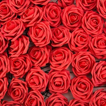 50Pcs Umelé Kvety Pena Rose Hlavy Svadobné Party Dekor Bouque DIY Veľké 8CM Smotana, Biele, Ružové a Slávnostné Dekorácie