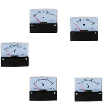 5X Obdĺžnik AC 0-300V Rozchod Analógové Napätie Panel Meter Voltmeter DH670