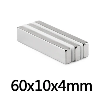 60x10x4mm Silný List Vzácnych Zemín Magnet Dĺžka 60mm Blok Obdĺžnikový Neodýmu Magnety Pásy Magnet 60*10*4 mm