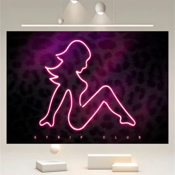 8x6ft Textílie Striptérka Klub Pozadie Neónové Svetlo, Fotografie, Digitálne Umenie Zobraziť Dekor Hudbou Dj, Disco, Nočný Bar Banner