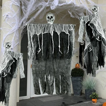 98cm Halloween Visí Lebky Ghost Outdoor Záhrada Strašidelný Dom Dekorácie Horor Rekvizity Halloween Party Bar Dvere Dekor Prívesok