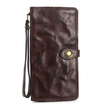 AETOO Nové kožené pánske dlhé kožené peňaženky multi-card peňaženky pôvodnej retro pracky osobnosti mládeže peňaženky