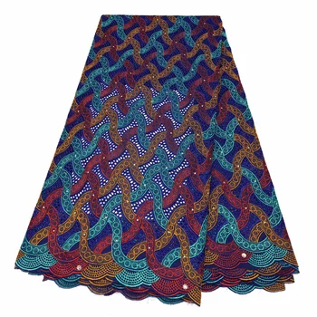Africké Čipky Textílie S Kamene 2024 Vysokej Kvality Dubaj Švajčiarskej Bavlny Čipky Textílie pre Ženy, Vianočné Šaty Šiť Materiálov