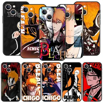 Anime Bleach Kurosaki Ichigo Telefón puzdro Pre Apple iPhone 11 15 14 Pro MAX 12 13 7 8 Plus X XR XS MAX SE Silikónový Kryt Čierny