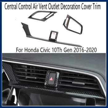 Auto Centrálne Riadenie Air Vent Zásuvky Dekorácie Kryt Výbava Nálepka Pre Honda Civic 10. Gen 2016-2020