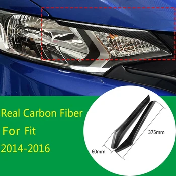 Auto Reálne Uhlíkových Vlákien Svetlometu Obočie Viečka Výbava Vhodné Pre Honda Fit 2014 2015 2016