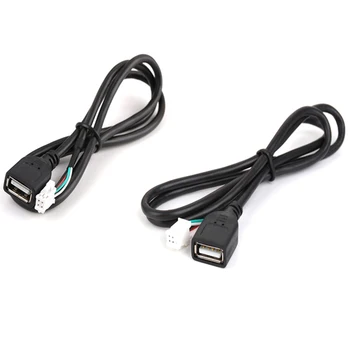 Auto USB kábel Kábel Adaptéra Predlžovací Kábel Adaptéra 4Pin 6Pin Pre autorádia Stereo Auto Príslušenstvo