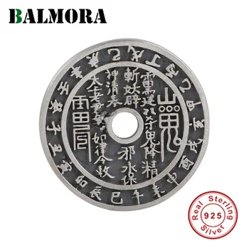 BALMORA 100% S925 Striebro Vintage Staroveké Mince Prívesok Pre Ženy, Mužov Retro Etnický Štýl Prívesok Šperky Šťastie Dar Bez Reťazca