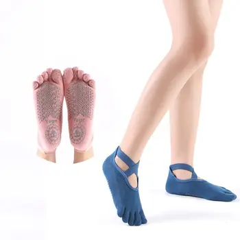 Bavlna+PVC Jogy Ponožky Nové Non-Slip valivé Jogy Topánky Mäkké Jediným Päť Prst Ponožky Ženy