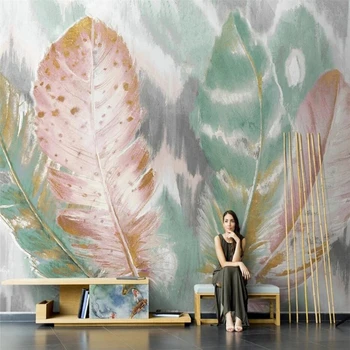 Beibehang vlastné Nordic osobnosti abstraktné pierko tapety pre obývacia izba dekorácie abstraktných de parede stenu papiere domova