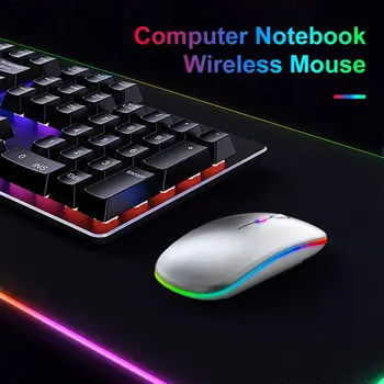 Bezdrôtová Myš S USB Nabíjateľné RGB Myši Na Počítač Prenosný POČÍTAČ Macbook Hernej Myši Hráč 2,4 GHz