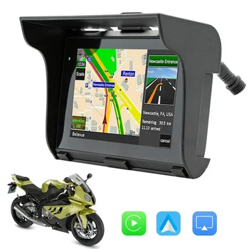 Bezdrôtové Káblové Motocykel CarPlay Android Auto Stereo Rádio 5 Palcový Bluetooth TF USB IP65 Vodotesný, Prenosný Motorke Hlavu