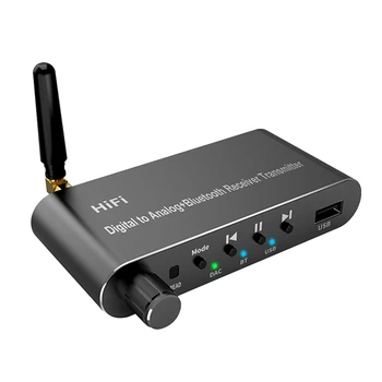 Bluetooth Prijímač Vysielač Coxial/Optický Adaptér Na Digitálne Analógový Prevodník S Diaľkovým Ovládaním