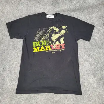 Bob Marley-No-Ženy No-Cry Tričko Malé 2007 Tour Merch Black Grafické Tričká s dlhými rukávmi