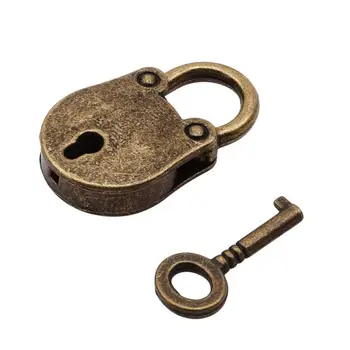 Bronz Vintage Starý Antický Štýl Mini Archaize Visacie Zámky Key Lock S Key Lock Domáce Využitie Hardvéru Dekorácie