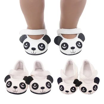 Bábika Oblečenie, Obuv Roztomilá Panda Ručne vyrábané Topánky 7 cm Obuv Pre 18-Palcové Americký&43 cm Baby New Born Bábiku Príslušenstvo Dievča'Toy urob si sám