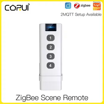 CoRui TUYA ZigBee Smart Wireless Scény Prepínač 4 Gang Prenosné Prepínač Pre Smart Home Automation Diaľkové Ovládanie S Alexa Google