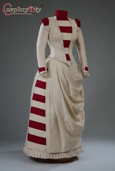 Cosplaydiy Stredoveký Kostým, Šaty pre Ženy Vojenské šaty, oblečenie 1860s Viktoriánskej Bunda Sukne Retro Vychádzkové Šaty, Kostým