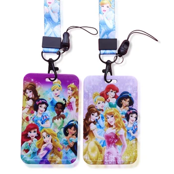 Dievčatá Disney Princezná Plastové Anime ID Držiteľa Karty Módne Odznak Posuvné Práce Meno Značku Autobusu ozdobná šnúrka na uniforme Držiteľa Karty Drop Shipping