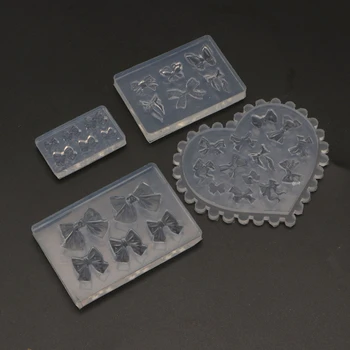 DIY Remesiel Nechty Dekorácie Crystal Epoxidové Živice Formy Mini Bowknot Silikónové Formy U90F