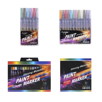 E9LB Kovové Paint Marker Pero pre Umenie Paint Marker na Papier, Výkres, Zvýraznite Rôzne Farby na Písanie, Umenie kancelárske potreby